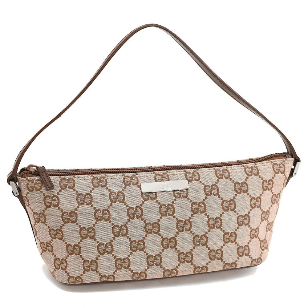 Gucci Accessory Pouch Clutch GG Canvas Jacquard Leather Pink